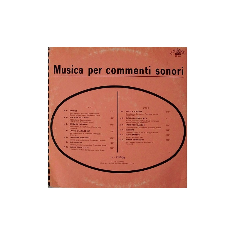 Giancarlo Gazzani - Musica per commenti sonori CO 8602