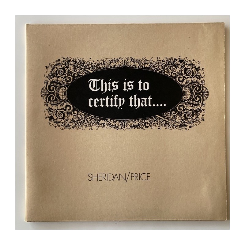 Sheridan / Price - This is to certify that GME 1002