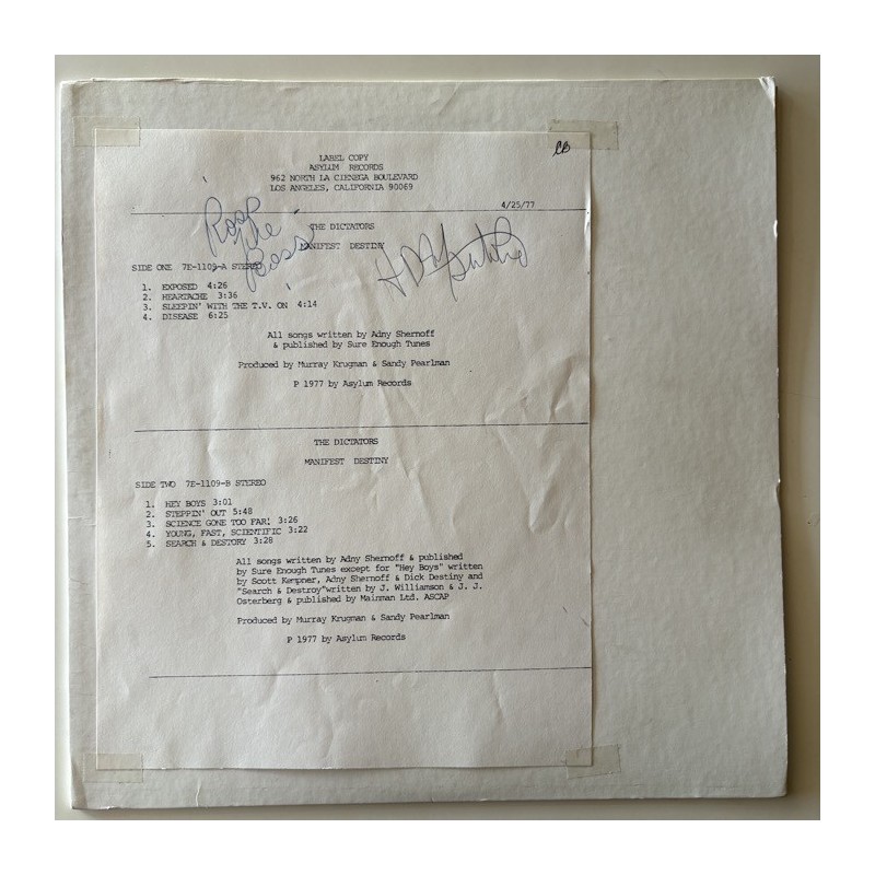 Dictators - Manifest Destiny 7E-1109